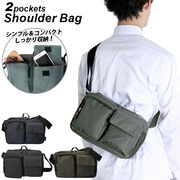 ショルダーバッグ メンズ 斜めがけ 大容量 シンプル 通学 通勤 2ポケット メッセンジャーバッグ