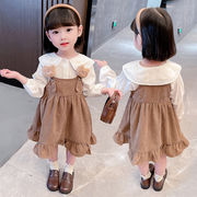 2024新作 韓国風子供服 キッズ 女の子 ストラップスカートセット 2点セット90-130cm