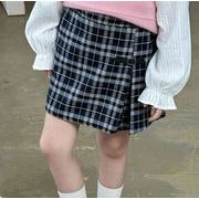 子供服  可愛い  レジャー  2024春新品    ハーフスカート スカート  韓国風  格子  90-150cm