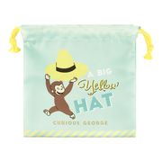 【7月入荷】おさるのジョージフラット巾着 シンプルライン 黄色い帽子 OG-5530362KB