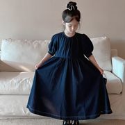 ★Girls★　子供服　90~150cm　春夏 パフスリーブ　キッズワンピース　韓国キッズファッション