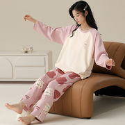 初回送料無料　綿長袖ルームウェアセット　レディースファションパジャマ　春秋　人気セットアップ