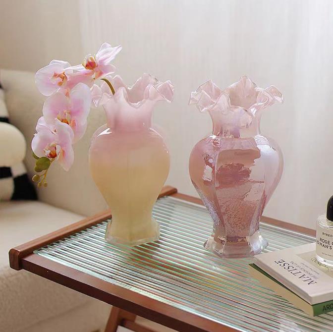 INS フランス式 人気  ガラス 花瓶   花瓶の置物   花かご  置物を飾る  インテリア  創意撮影装具  雑貨