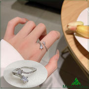 韓国風 リング 指輪 ラインストーンアレルギー対応素材 レディース ファッション