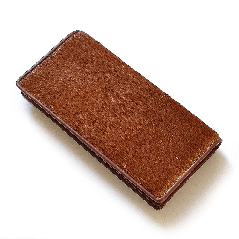 イタリア産馬毛革 牛革 日本製 男女兼用 シンプルロングウォレット TK  