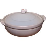 シリコンふた付き 土鍋（L）　白