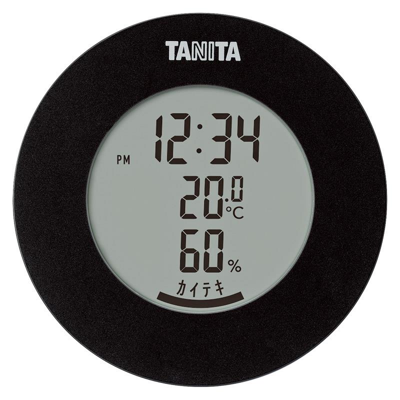 タニタ デジタル温湿度計（丸型デザイン） ブラック TT-585-BK