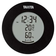 タニタ デジタル温湿度計（丸型デザイン） ブラック TT-585-BK
