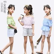 子供服 セットアップ キッズ 女の子 夏 上下セット 半袖 純色 Tシャツ+ショットパンツ ジュニア服