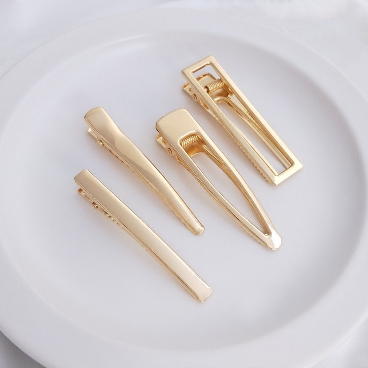 ヘアクリップ パーツ 大きめ K14ゴールド パッチンピン 45mm