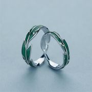 韓国ファッション　韓国　925シルバー リング　アクセサリー 指輪　ハンドメイド 指輪　ハンドメイド 葉
