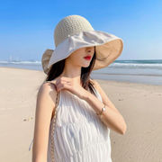 空のシルクハット女性韓国夏新しい日焼け止め帽子カバー顔UV保護日よけ帽屋外旅行ビーチ帽子