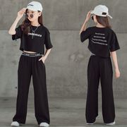 韓国トレンド 女の子 夏子供服 半袖トップス ワイドパンツ 2点セット