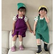 韓国ファッション ストラップ 韓国子供服 INS 子供服 可愛い 2024夏新作 五分ズボン 80-150CM 2色