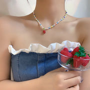 日本の人気 ビーズ パール いちごのネックレス いちごのアクセサリー 女性のネックレス いちごの雑貨