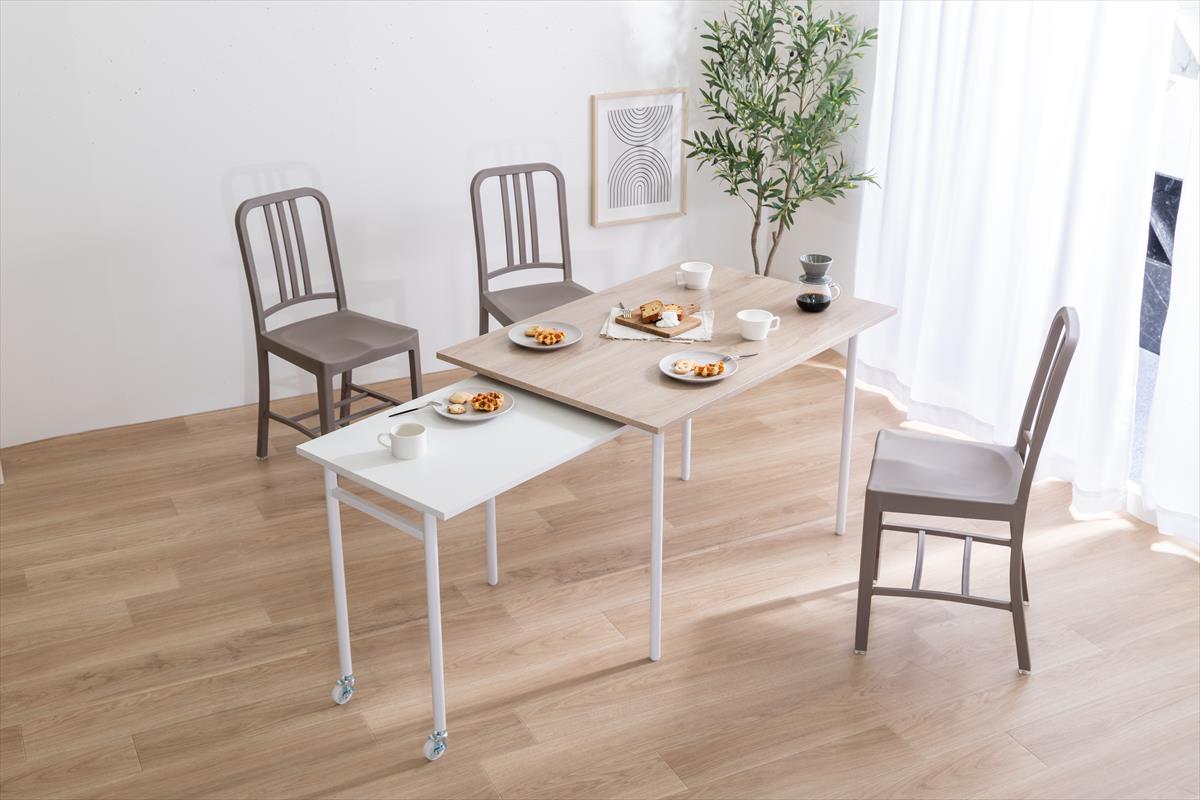 幅110?194cm】Libre 伸縮スライド式ダイニングテーブル長方形 | 卸売  