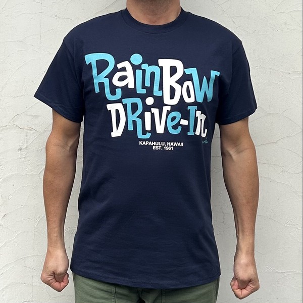 2024年春夏Tシャツ Rainbow DRIVE-IN BY Mookie  Sato  Logo T ネイビー