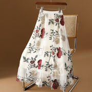 ロングスカート　チュールスカート　花柄　レディース　INS　韓国ファッション　春夏　2colors