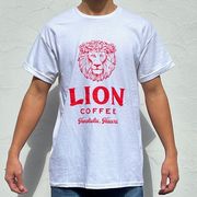 予約販売(5月初旬出荷）　2024春夏　新商品　Tシャツ LION COFFEE NUTRITION LABEL T　ホワイト