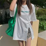 【予約222735】大きいサイズ春夏新作 韓国 レディース ファッション  Tシャツ ワンピース  LL-4L