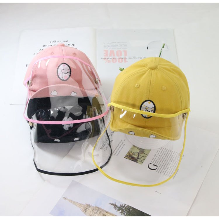 子供帽子 防護帽 透明取り外し可能 保護フェイスマスク キャップ コロナウイルス対策