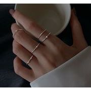 925純銀ins風フラッシュリング、女の子、満天の星の細い指輪