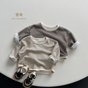 2024新作 韓国子供服 ベビー服 男の子  長袖トップス  Tシャツ 2色  80-140cm
