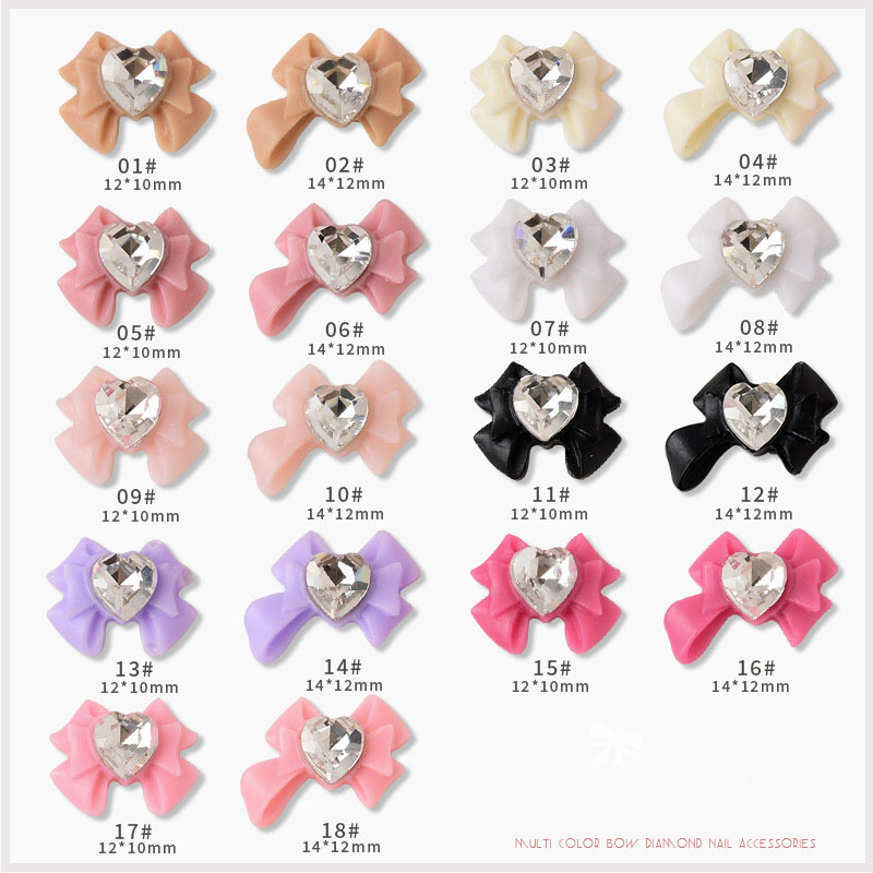 ファンシー リボン ネイルパーツ 3D ハート バレンタイン 白 ピンク