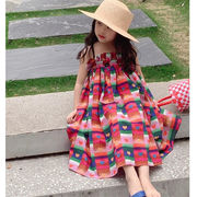 韓国風子供服 子供 キッズ 女の子 ワンピース 夏新作  ゆったり 可愛い ロングワンピ