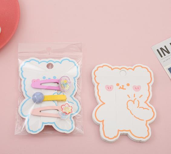 包装資材★ヘアアクセサリ用カードボード&OPP袋 分けて販売 可愛い梱包資材★100P