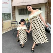 2024新作 韓国子供服  親子 女の子 半袖ワンピース  90-140cm