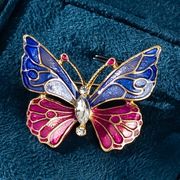 宮殿スタイル エナメル 蝶のブローチ 釉薬の昆虫 絶妙なコサージュ
