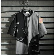2022春夏新作 メンズ 男 カジュアル トップス 半袖 丸首 プリント Tシャツ インナー 2色 M-2XL
