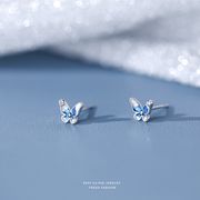 S999純銀 青い蝶のピアス シンプルなスタイル 絶妙な かわいいアクセサリー