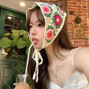 三角スカーフ　ヘアバンド　フラワー　かわいい　INS　春夏　韓国ファッション