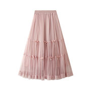 ★全5色★　ロングスカート　リボンロングスカート　フレアスカート　韓国ファッション