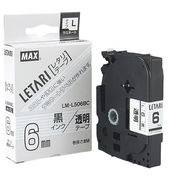 MAX ラミネートテープ 8m巻 幅6mm 黒字・透明 LM-L506BC LX90105