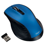 Digio デジオ F_line 無線静音5ボタンBlueLEDマウス Lサイズ ブルー
