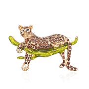 釉薬 ヒョウのブローチ ファッション 動物 コサージュ