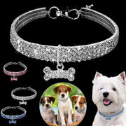ペットのネックレス、犬のチェーン、猫のクリスタルの首輪、ペット用品、小型犬のジュエリー、タグ