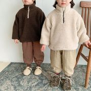 2024年冬の子供服の新しいスタイル、子供用子羊の毛皮、ファッション、男の子と女の子、プルオーバー