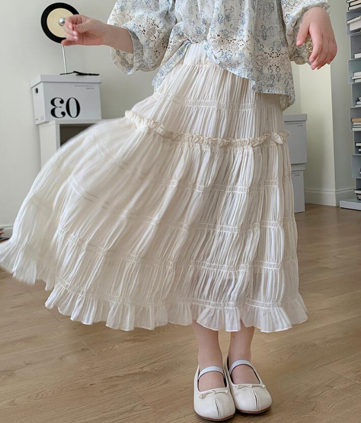 2024 夏新作 女の子 スカート 夏服 韓国版 ファッション 洋風 ロングスカート  ボトムス 子供服