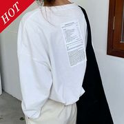【2024春新作】韓国風レディース服　春　ゆったり 長袖Tシャツ　薄手　シンプル　カジュアル