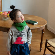 2024年秋冬の新しい女の子の服、韓国風子供服、クマ柄シャツ、プルオーバー、子供のスラントバッグ