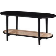 リビングテーブル　/テーブル リビングテーブル センターテーブル 飾り棚 楕円 丸 ラタン 二段