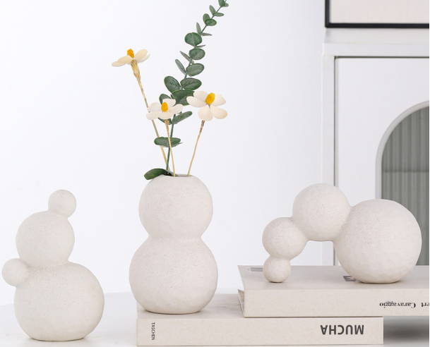 素焼き シンプル 面白い デザイン性強い 花瓶 手作り 可愛い 花器 装飾
