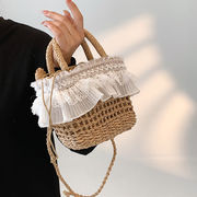 レディースバッグ・かわいい・草編みバッグ・手提げ鞄・トートバッグ ★2色