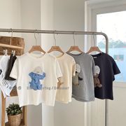 子供用Tシャツ、半袖、2024年夏の新作子供服、綿のTシャツ