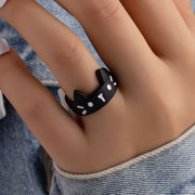 黒猫指輪 かわいい 猫の指輪 金属 猫耳 レディースリング 猫のアクセサリー