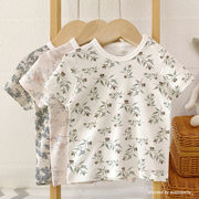 子供服夏新しい赤ちゃん半袖Tシャツ女の子赤ちゃんボトミングシャツ服夏トップス